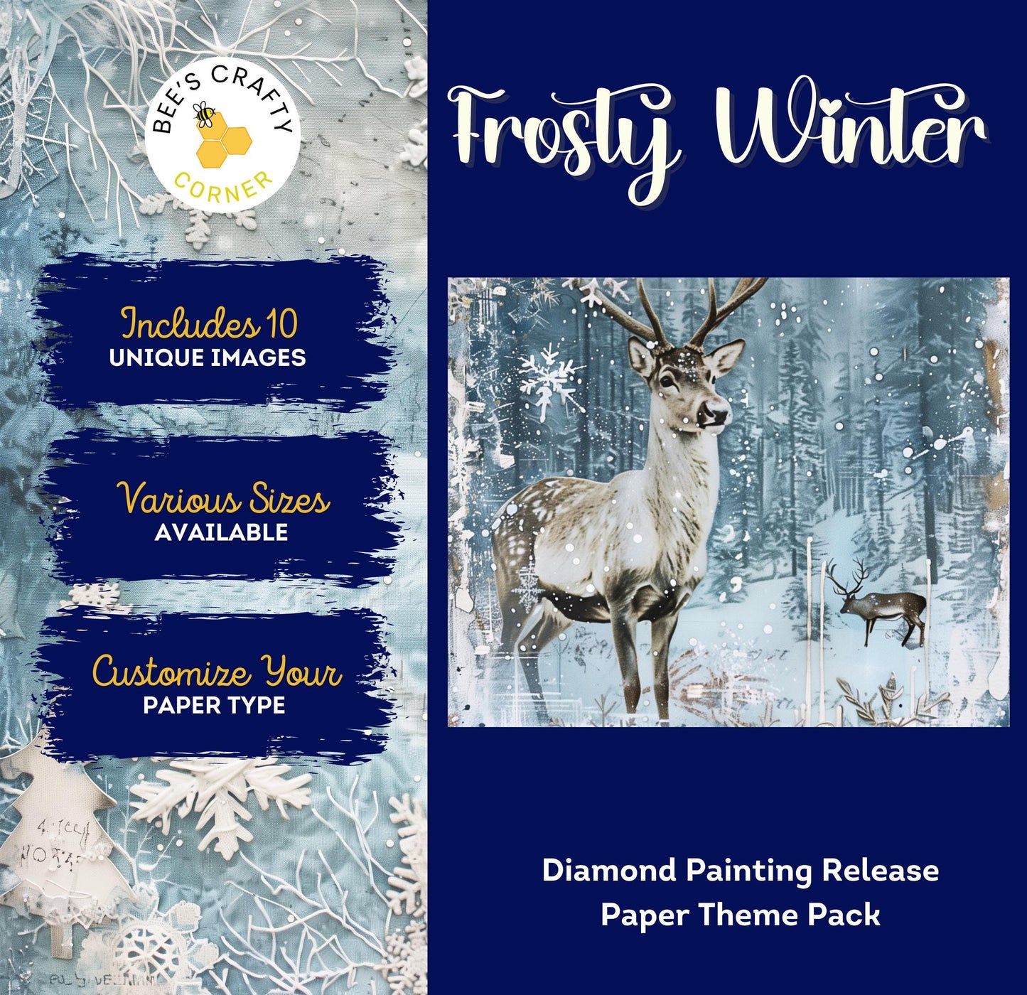 RELEASE PAPER | Frosty Winter - Theme Pack Reusable Diamond Painting Release Paper