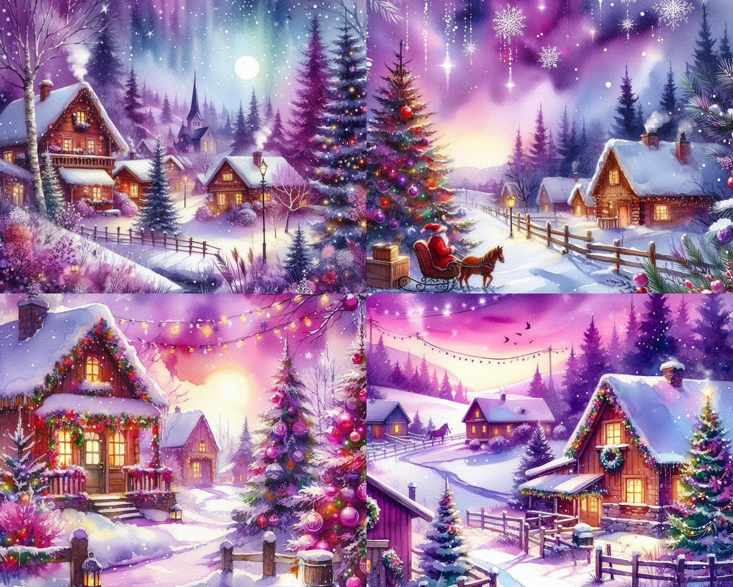 RELEASE PAPER | Purple Winter - Theme Pack Reusable Diamond Painting Release Paper