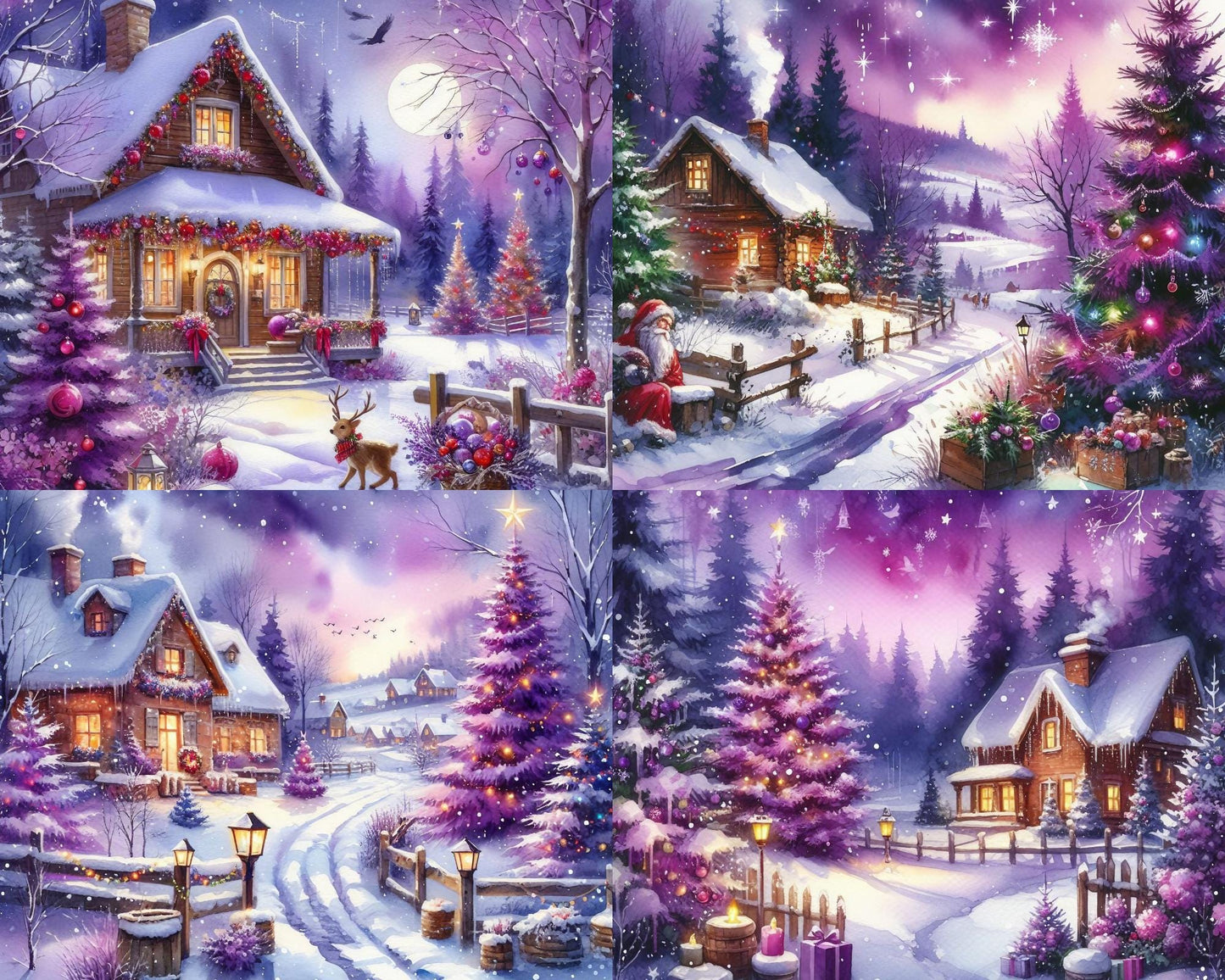 RELEASE PAPER | Purple Winter - Theme Pack Reusable Diamond Painting Release Paper
