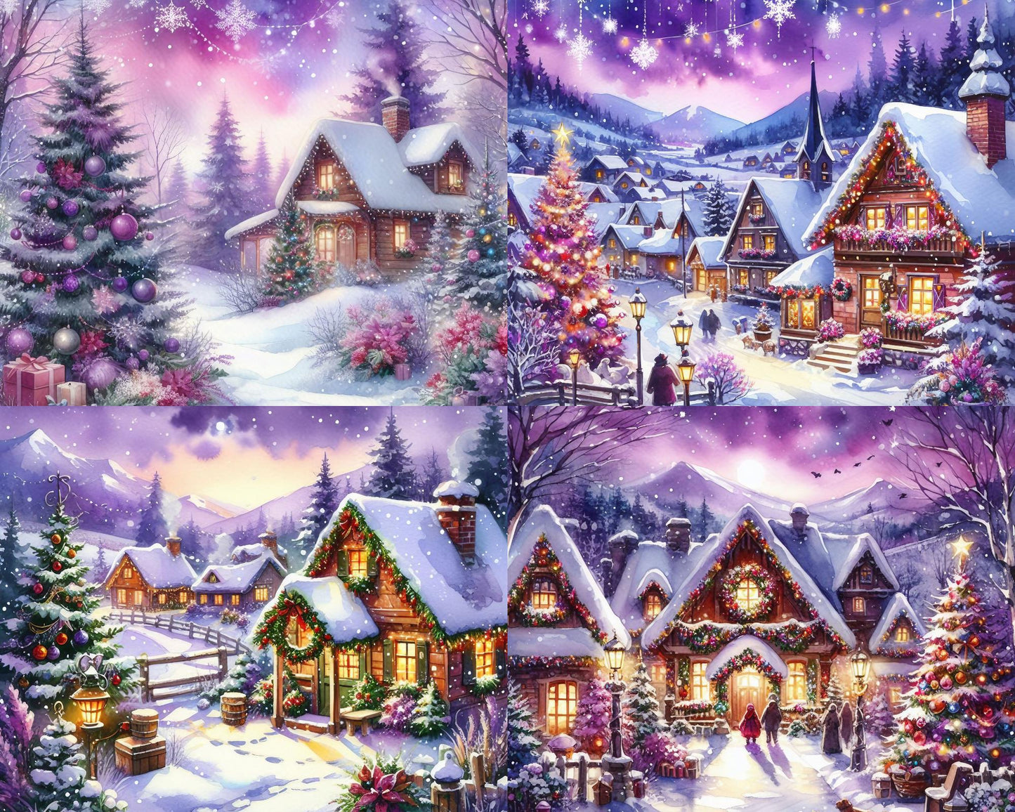 RELEASE PAPER | Purple Winter - Theme Pack Reusable Diamond Painting Release Paper