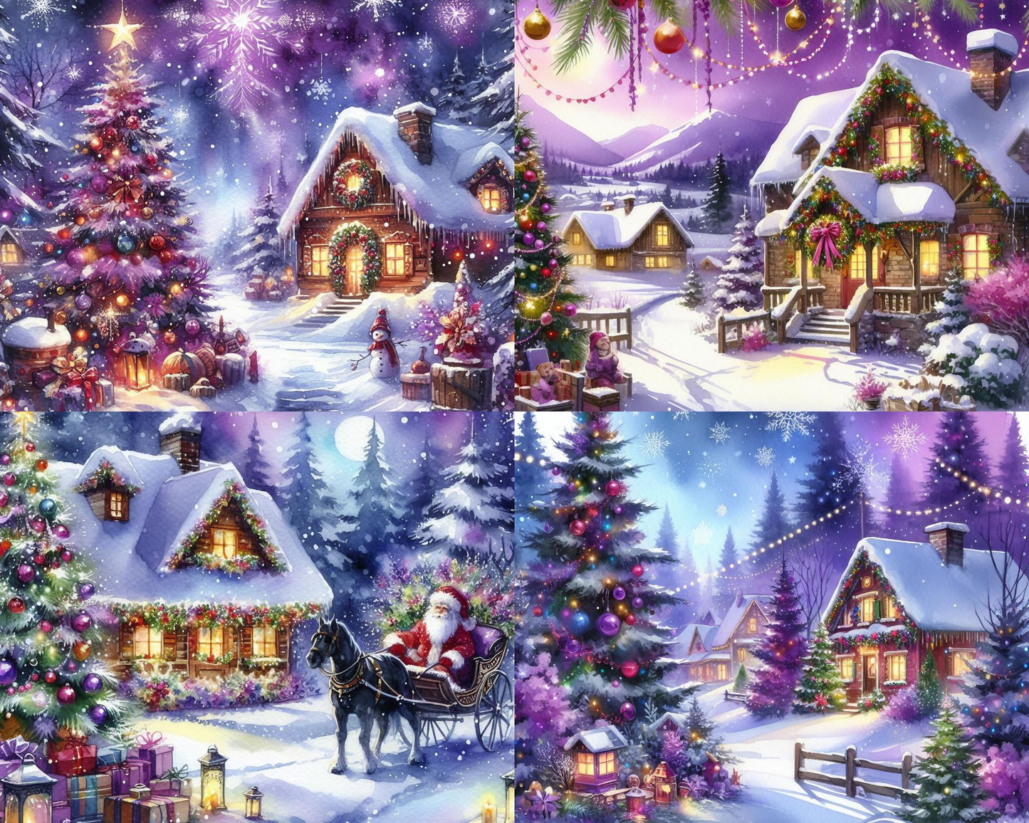 RELEASE PAPER | Purple Winter - Theme Pack Reusable Diamond Painting Release Paper