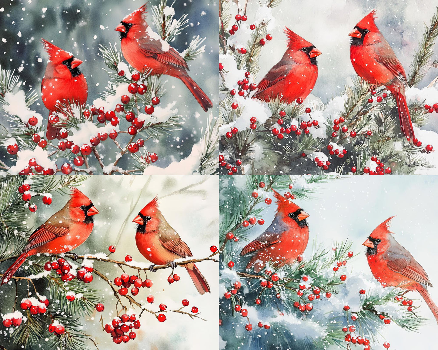 RELEASE PAPER | Red Cardinals - Theme Pack Reusable Diamond Painting Release Paper
