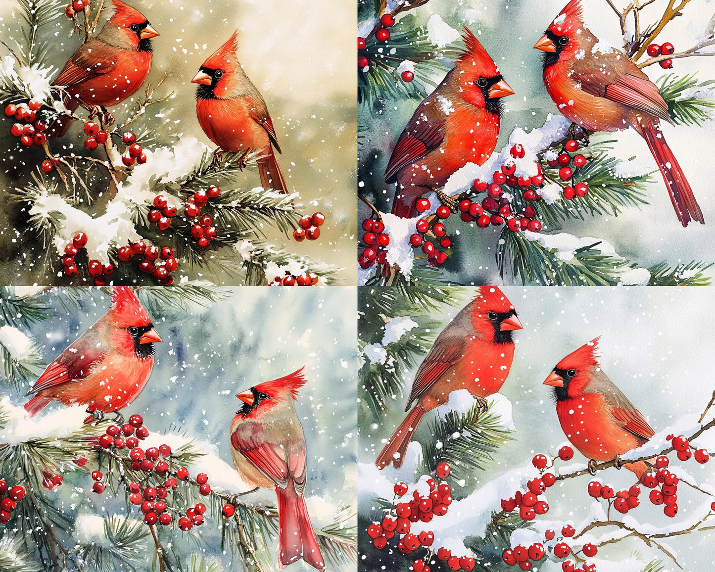 RELEASE PAPER | Red Cardinals - Theme Pack Reusable Diamond Painting Release Paper