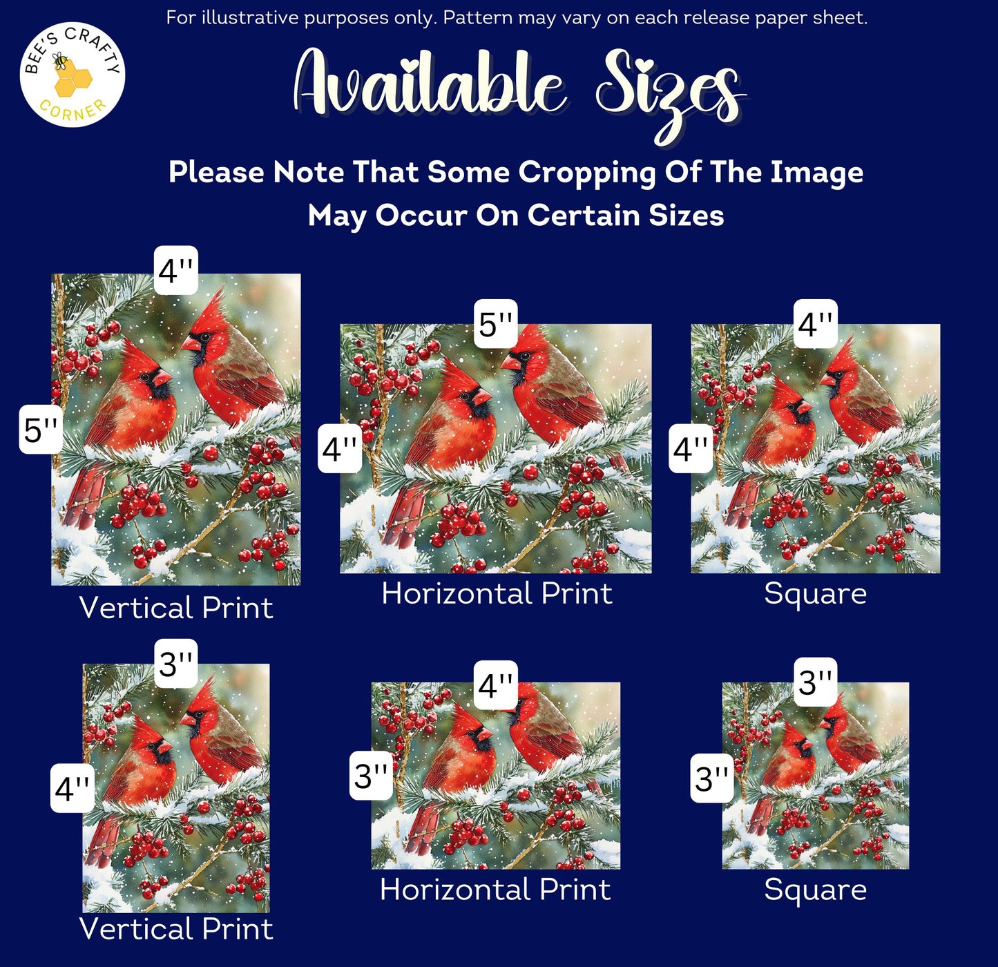 RELEASE PAPER | Red Cardinals - Theme Pack Reusable Diamond Painting Release Paper