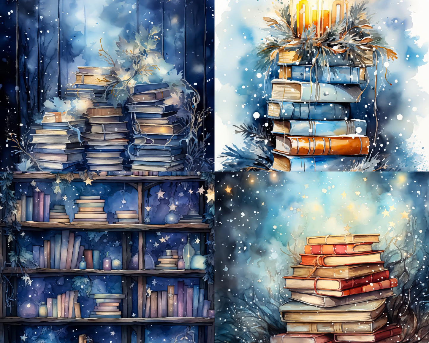 RELEASE PAPER | Winter Fantasy Books - Theme Pack Reusable Diamond Painting Release Paper