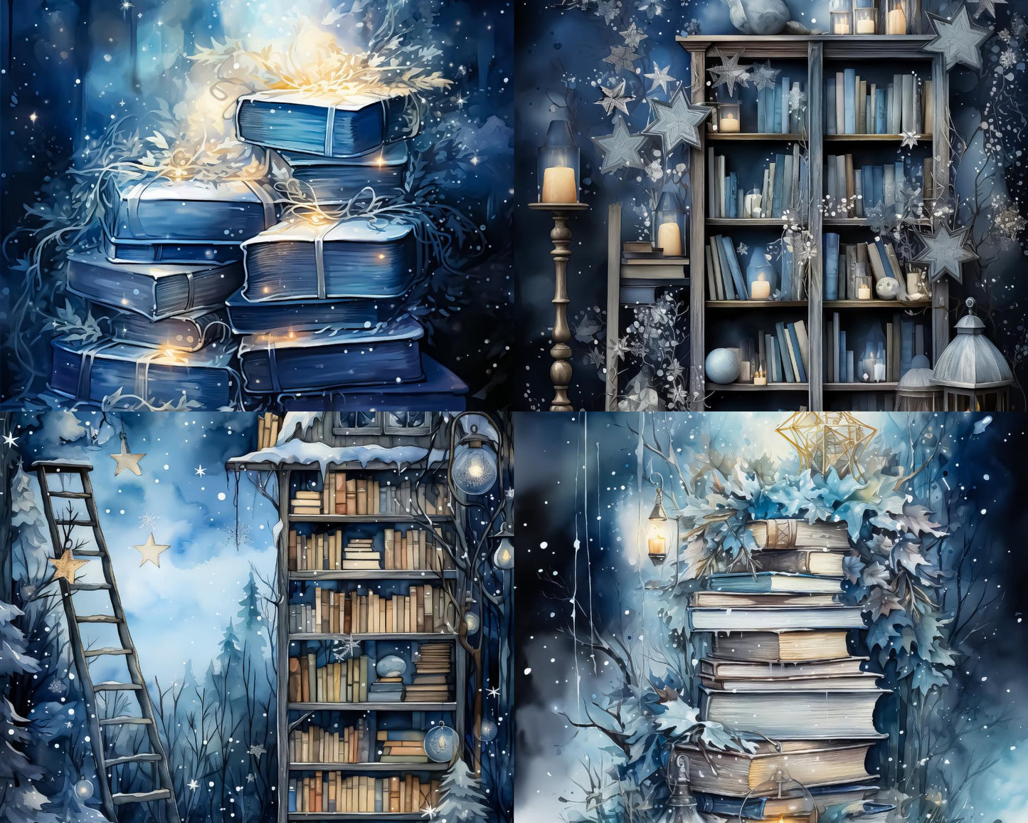 RELEASE PAPER | Winter Fantasy Books - Theme Pack Reusable Diamond Painting Release Paper