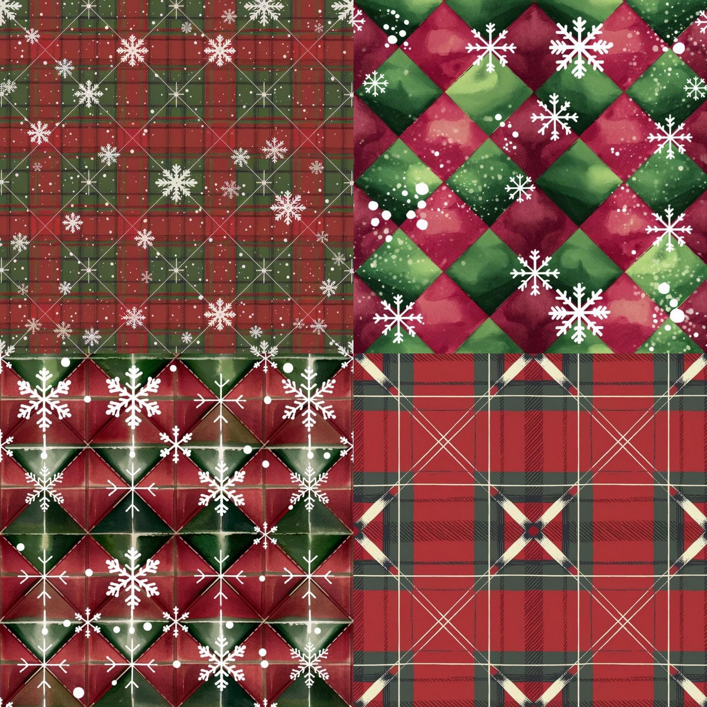 RELEASE PAPER | Christmas Plaid - Theme Pack Reusable Diamond Painting Release Paper