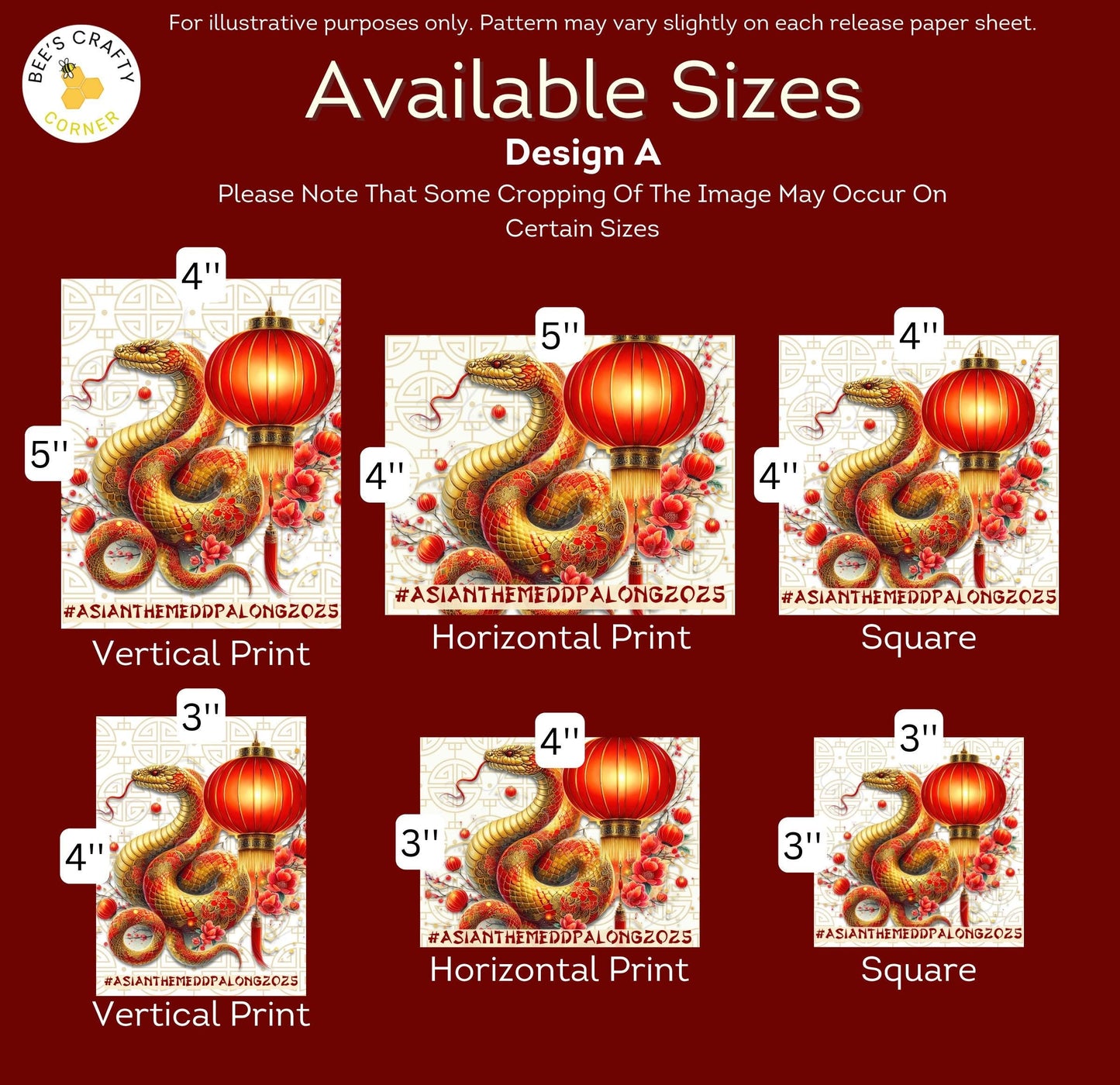 RELEASE PAPER | Asian Themed Year Long DP Along 2025 Event Release Papers - Reusable Patterned Diamond Painting Release Paper
