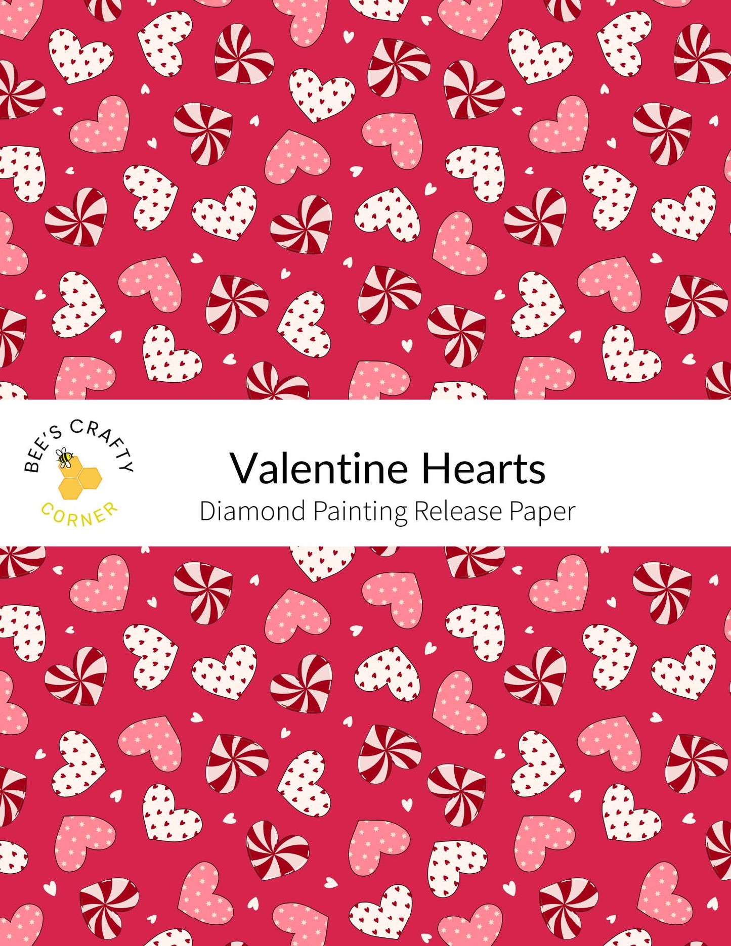 RELEASE PAPER | Valentine Hearts - Reusable Patterned Diamond Painting Release Paper