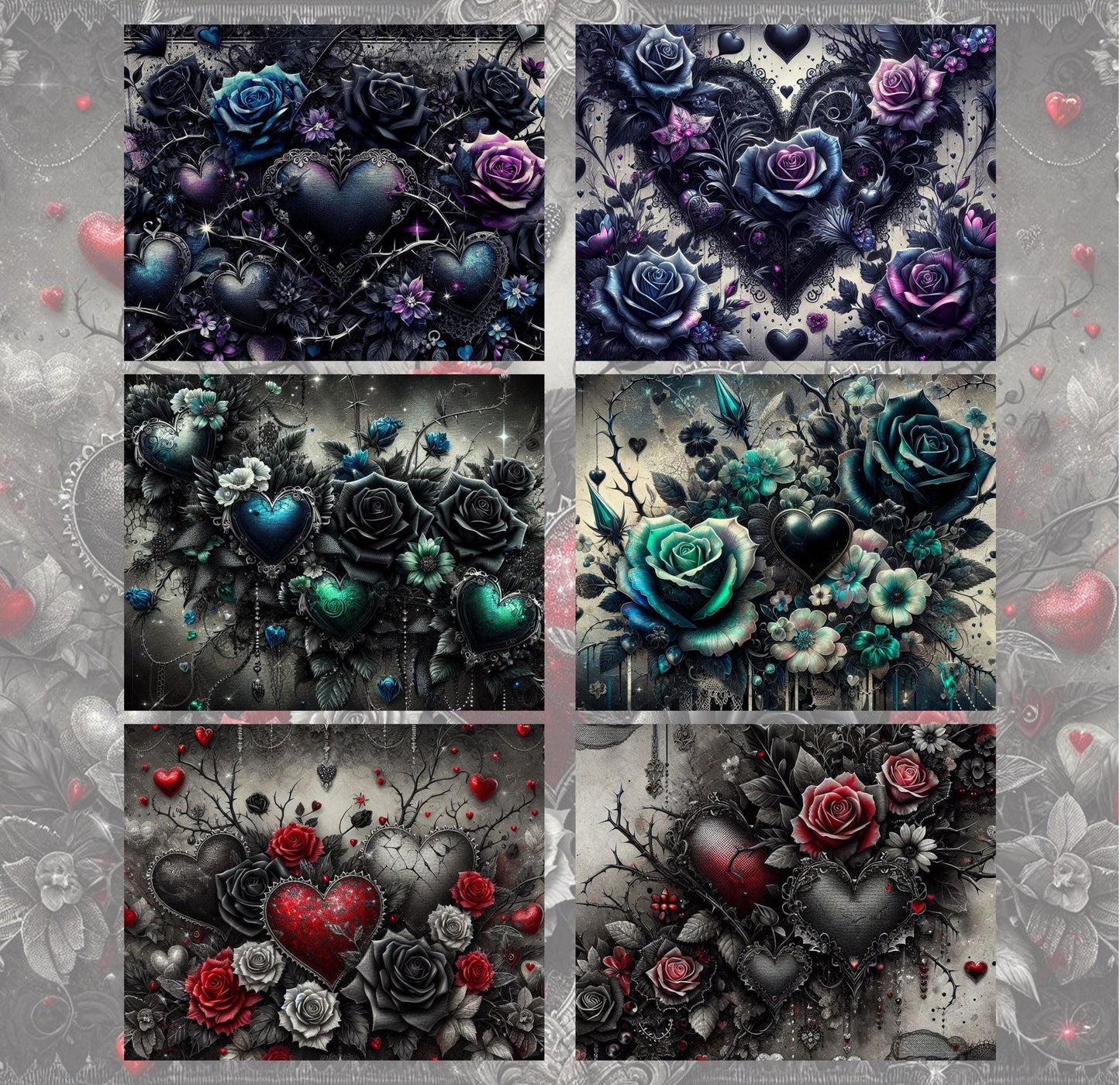 RELEASE PAPER | My Gothic Valentine - Theme Pack Reusable Diamond Painting Release Paper
