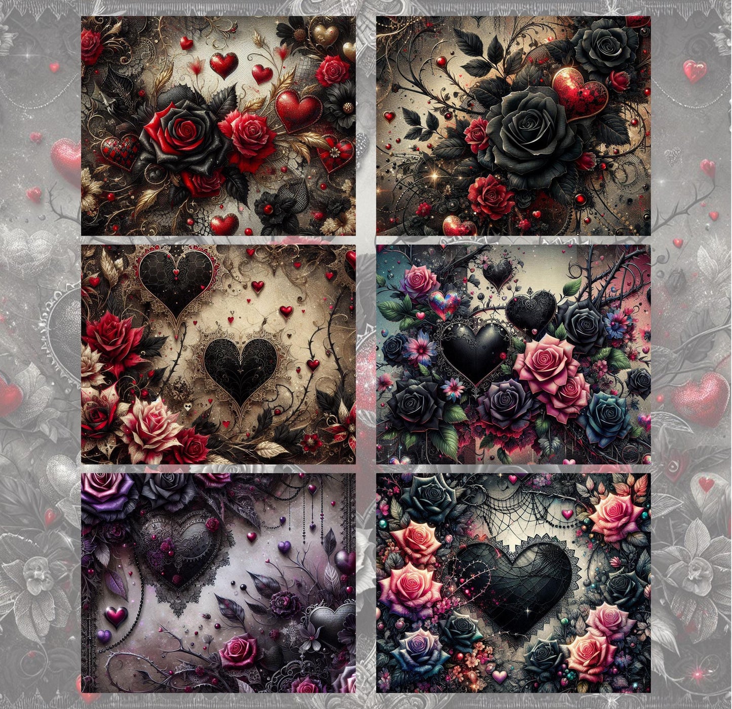 RELEASE PAPER | My Gothic Valentine - Theme Pack Reusable Diamond Painting Release Paper