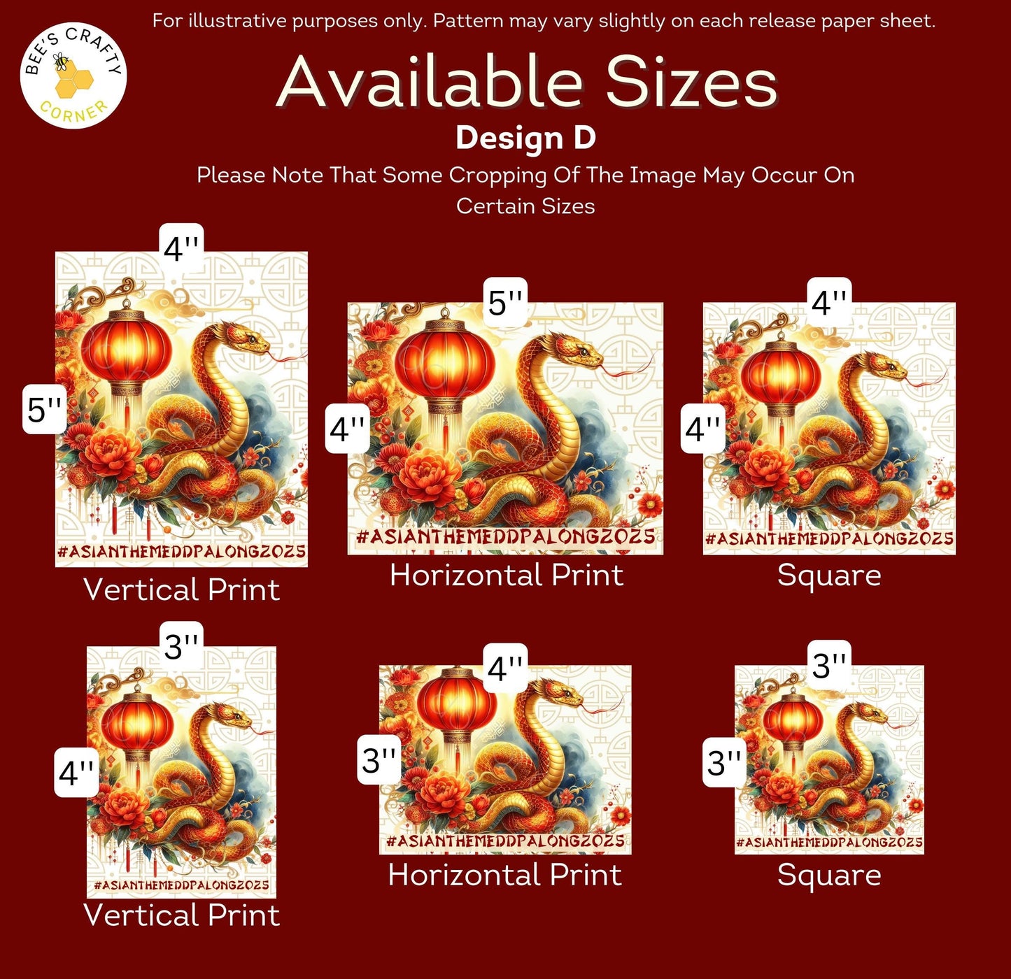RELEASE PAPER | Asian Themed Year Long DP Along 2025 Event Release Papers - Reusable Patterned Diamond Painting Release Paper