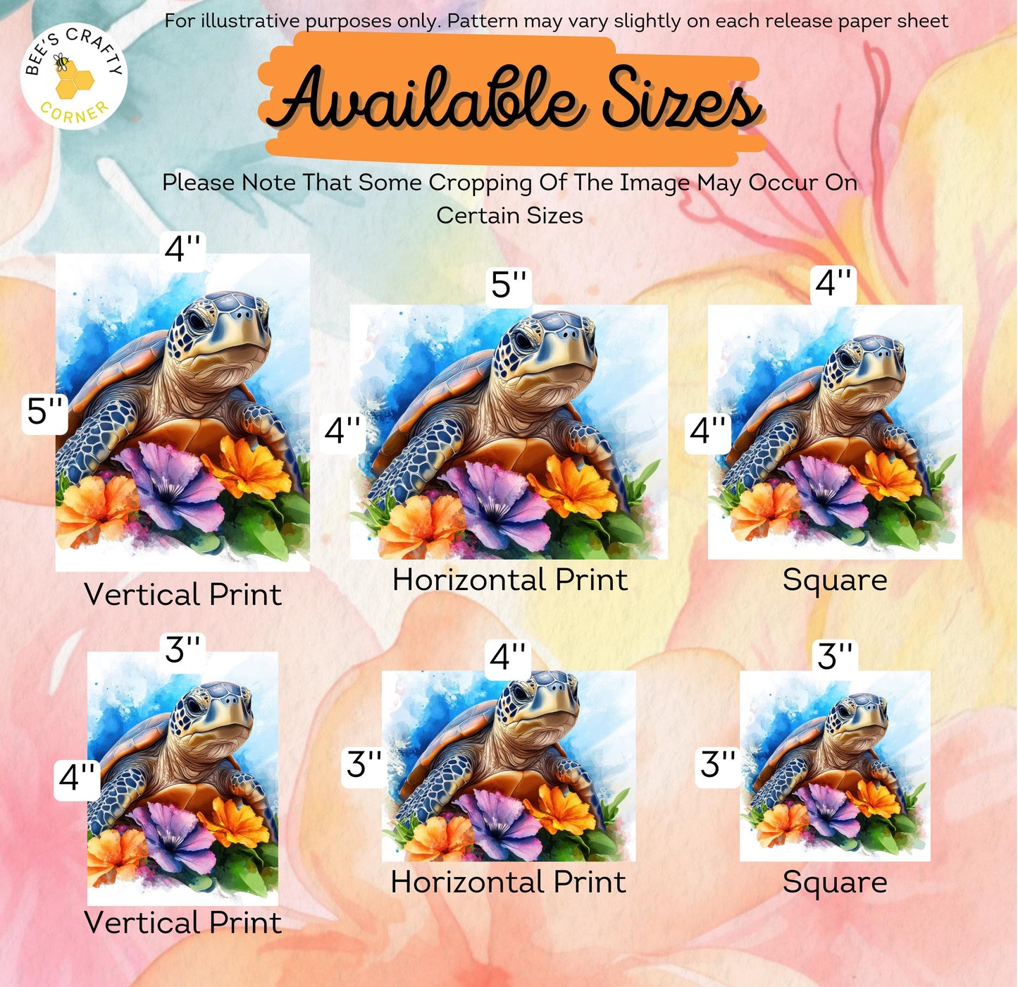 RELEASE PAPER | Floral Turtles - Theme Pack Reusable Diamond Painting Release Paper