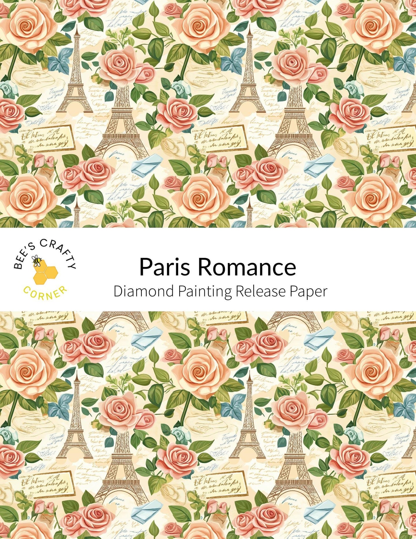 RELEASE PAPER | Paris Romance - Reusable Patterned Diamond Painting Release Paper