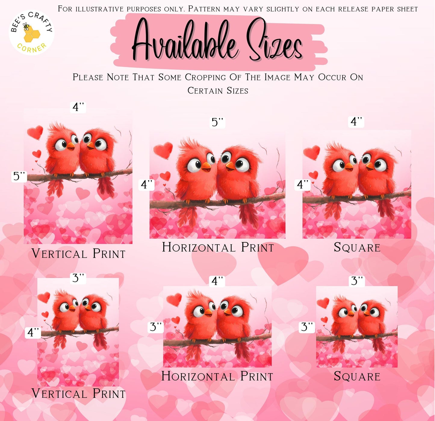 RELEASE PAPER | Love Birds - Theme Pack Reusable Diamond Painting Release Paper