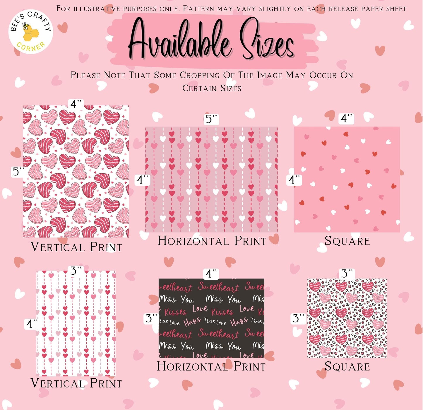 RELEASE PAPER | Sweet Hearts - Theme Pack Reusable Diamond Painting Release Paper