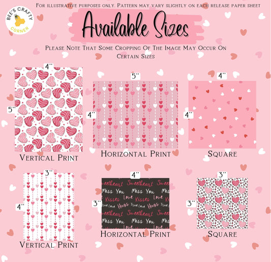 RELEASE PAPER | Sweet Hearts - Theme Pack Reusable Diamond Painting Release Paper