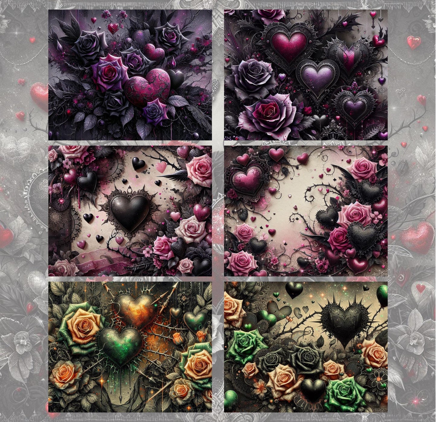 RELEASE PAPER | My Gothic Valentine - Theme Pack Reusable Diamond Painting Release Paper