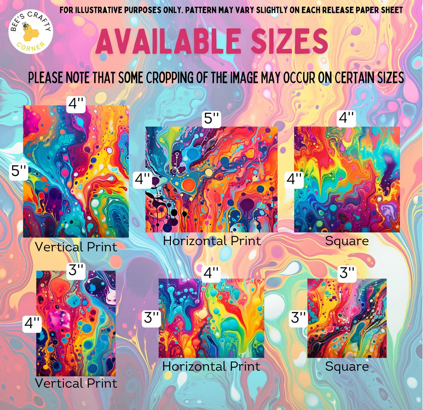 RELEASE PAPER | Melting Rainbow - Theme Pack Reusable Diamond Painting Release Paper