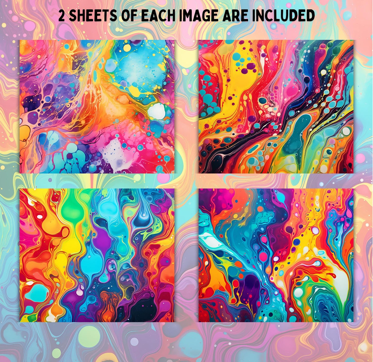 RELEASE PAPER | Melting Rainbow - Theme Pack Reusable Diamond Painting Release Paper