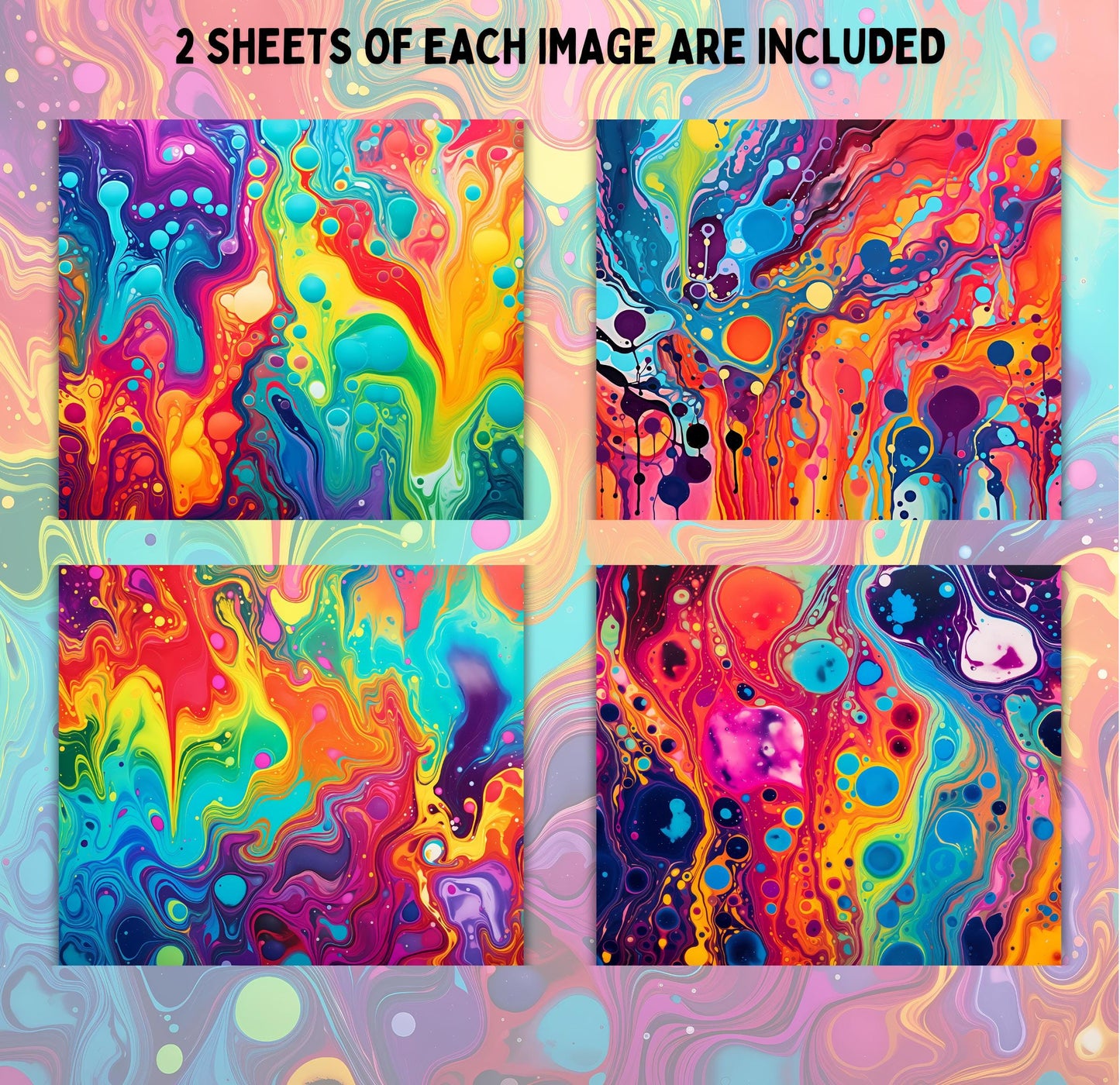 RELEASE PAPER | Melting Rainbow - Theme Pack Reusable Diamond Painting Release Paper
