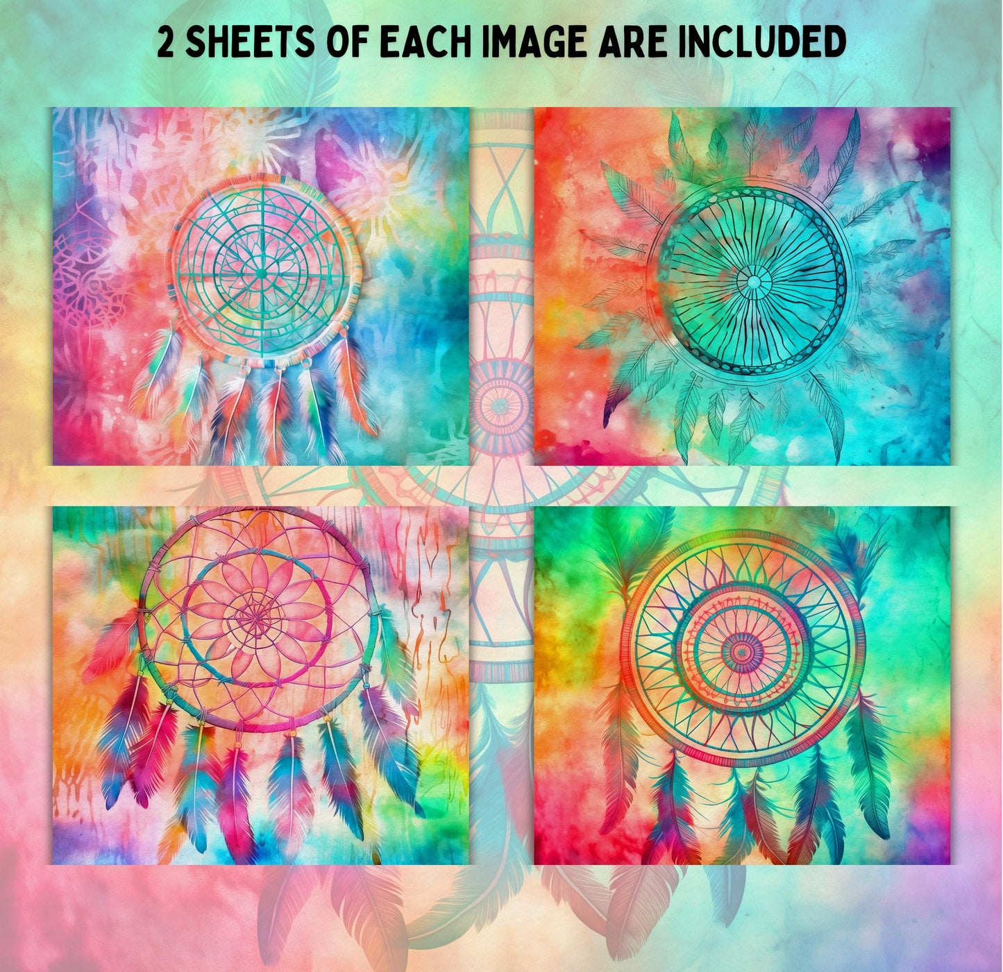 RELEASE PAPER | Rainbow Dream Catchers - Theme Pack Reusable Diamond Painting Release Paper