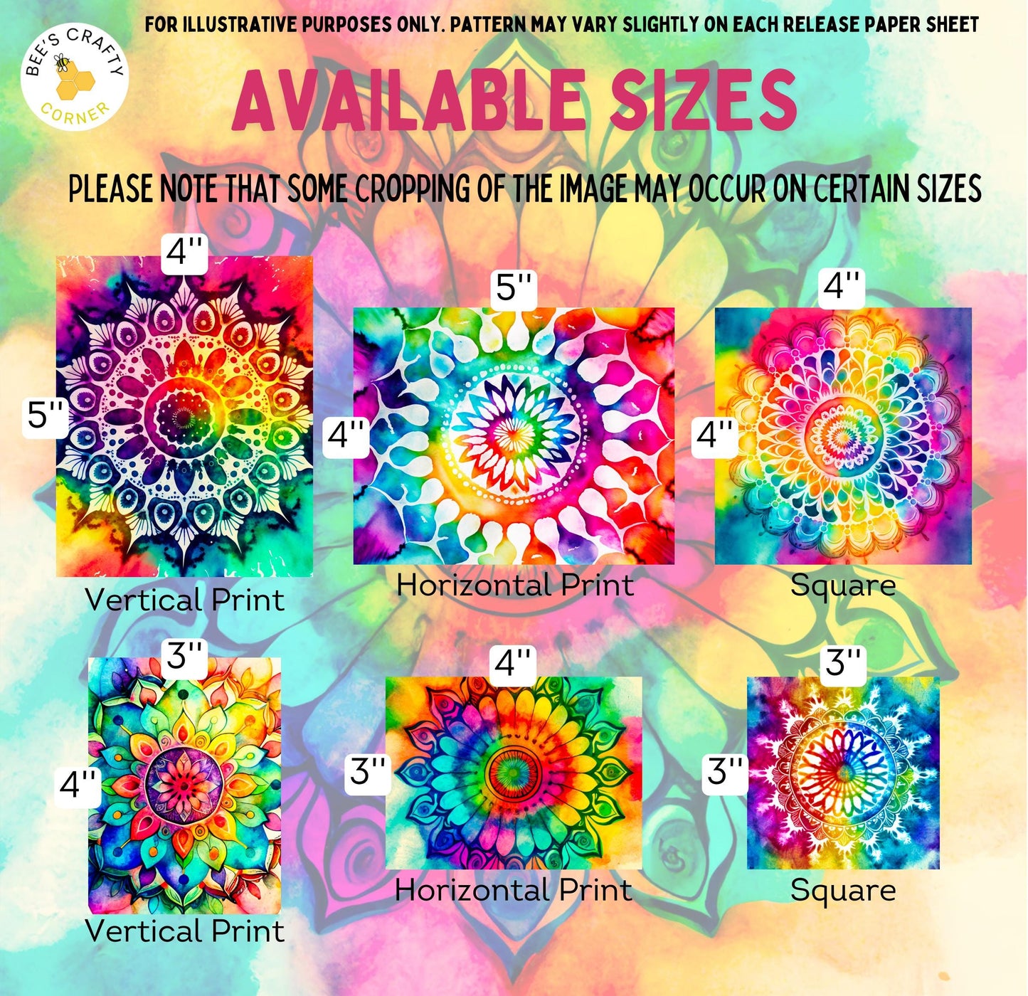 RELEASE PAPER | Rainbow Mandalas - Theme Pack Reusable Diamond Painting Release Paper