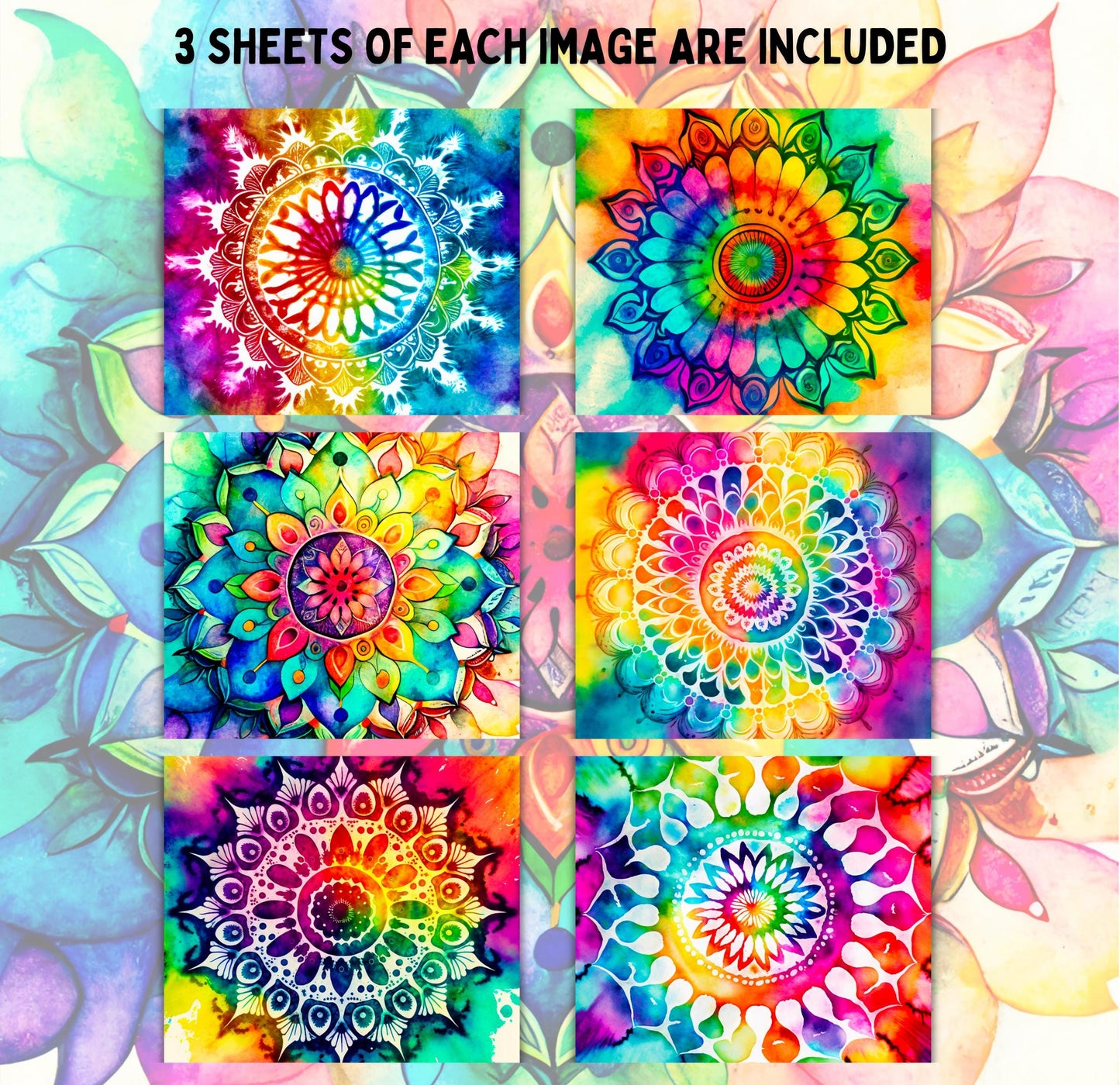 RELEASE PAPER | Rainbow Mandalas - Theme Pack Reusable Diamond Painting Release Paper