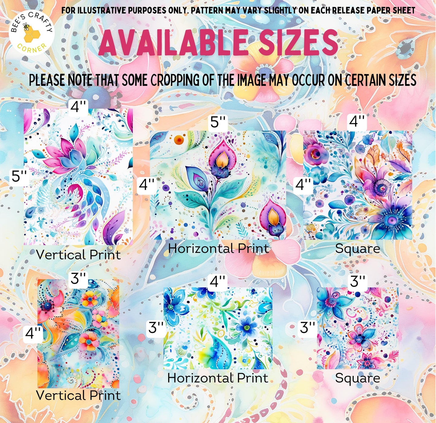 RELEASE PAPER | Rainbow Paisley - Theme Pack Reusable Diamond Painting Release Paper