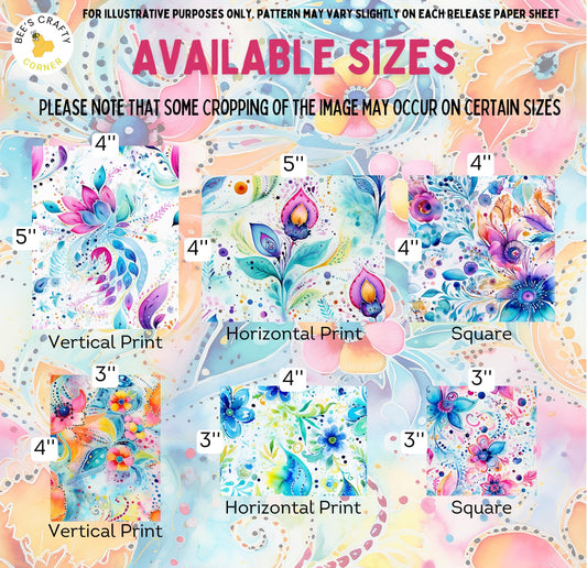 RELEASE PAPER | Rainbow Paisley - Theme Pack Reusable Diamond Painting Release Paper