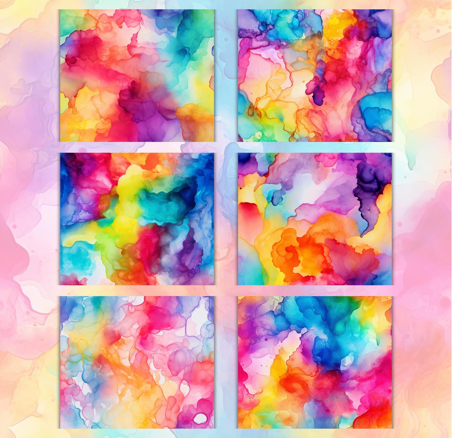 RELEASE PAPER | Rainbow Watercolour - Theme Pack Reusable Diamond Painting Release Paper