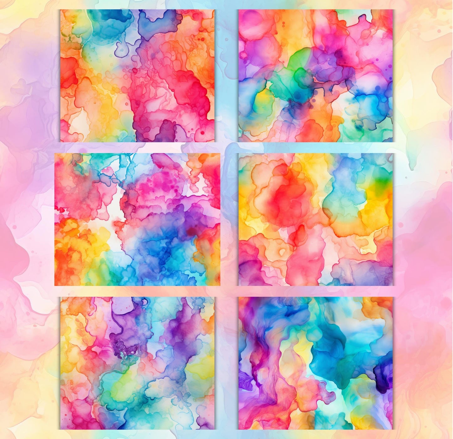 RELEASE PAPER | Rainbow Watercolour - Theme Pack Reusable Diamond Painting Release Paper