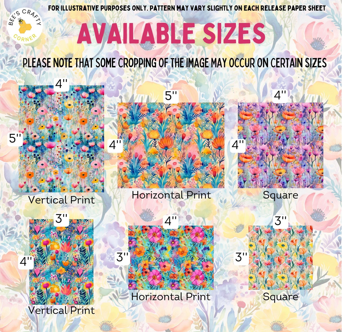 RELEASE PAPER | Rainbow Wildflowers - Theme Pack Reusable Diamond Painting Release Paper