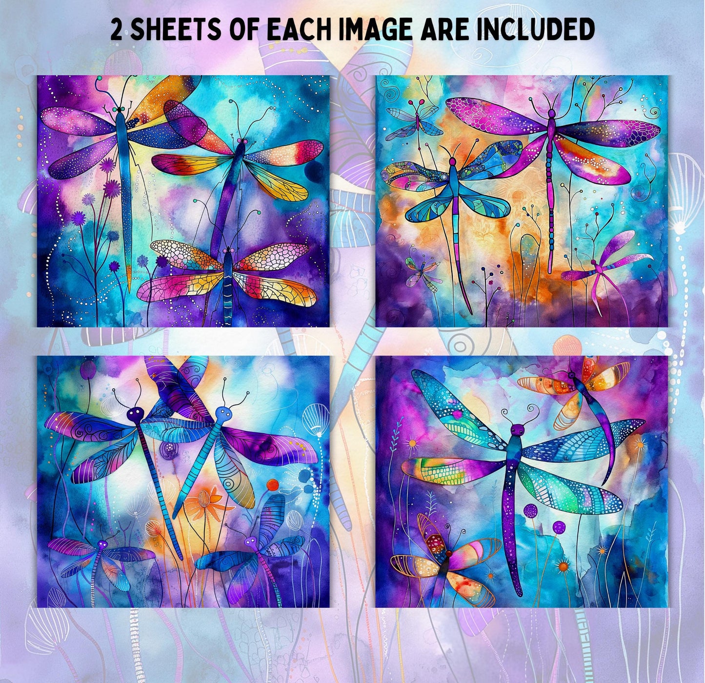 RELEASE PAPER | Whimsical Dragonfly - Theme Pack Reusable Diamond Painting Release Paper