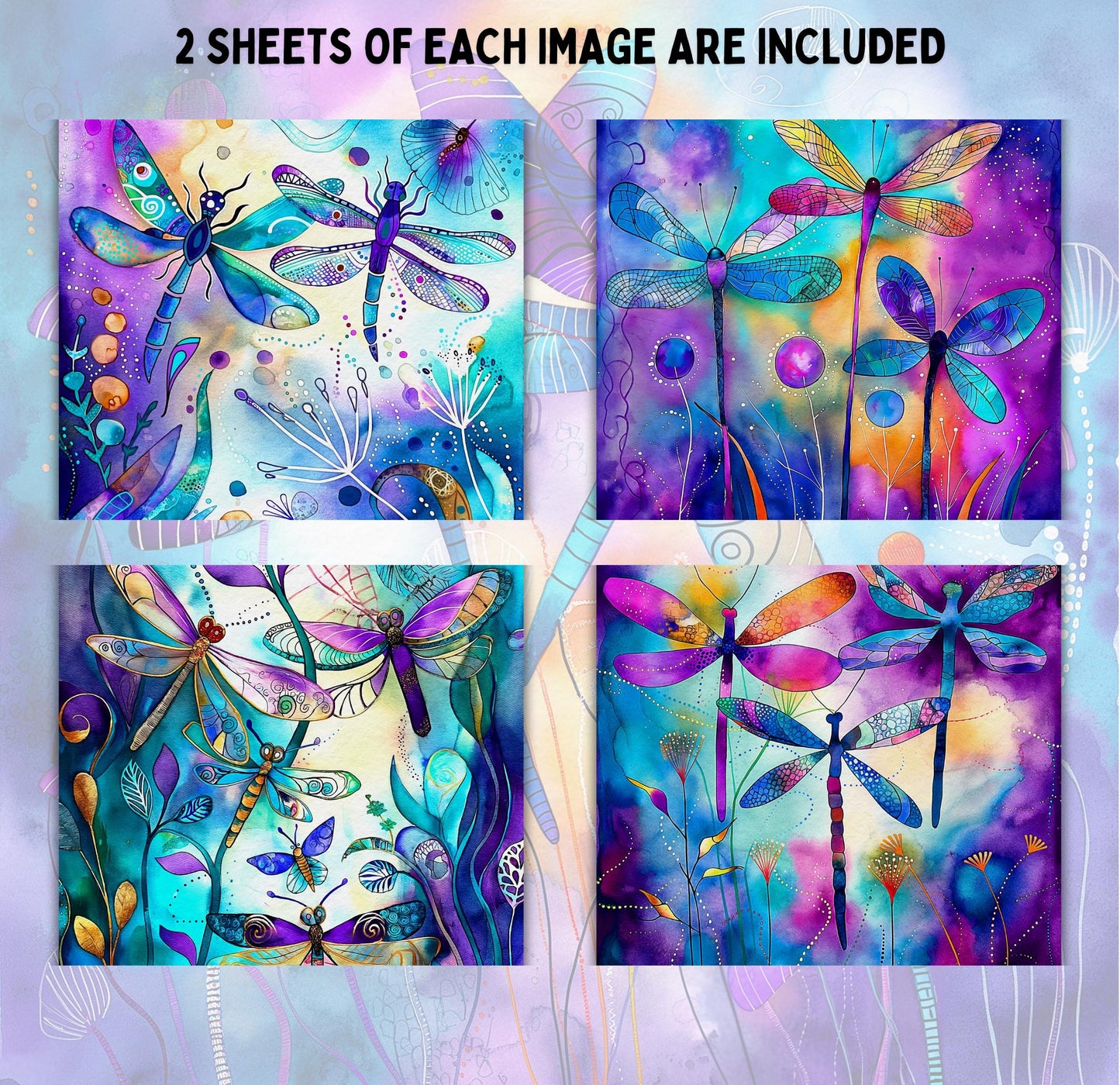RELEASE PAPER | Whimsical Dragonfly - Theme Pack Reusable Diamond Painting Release Paper