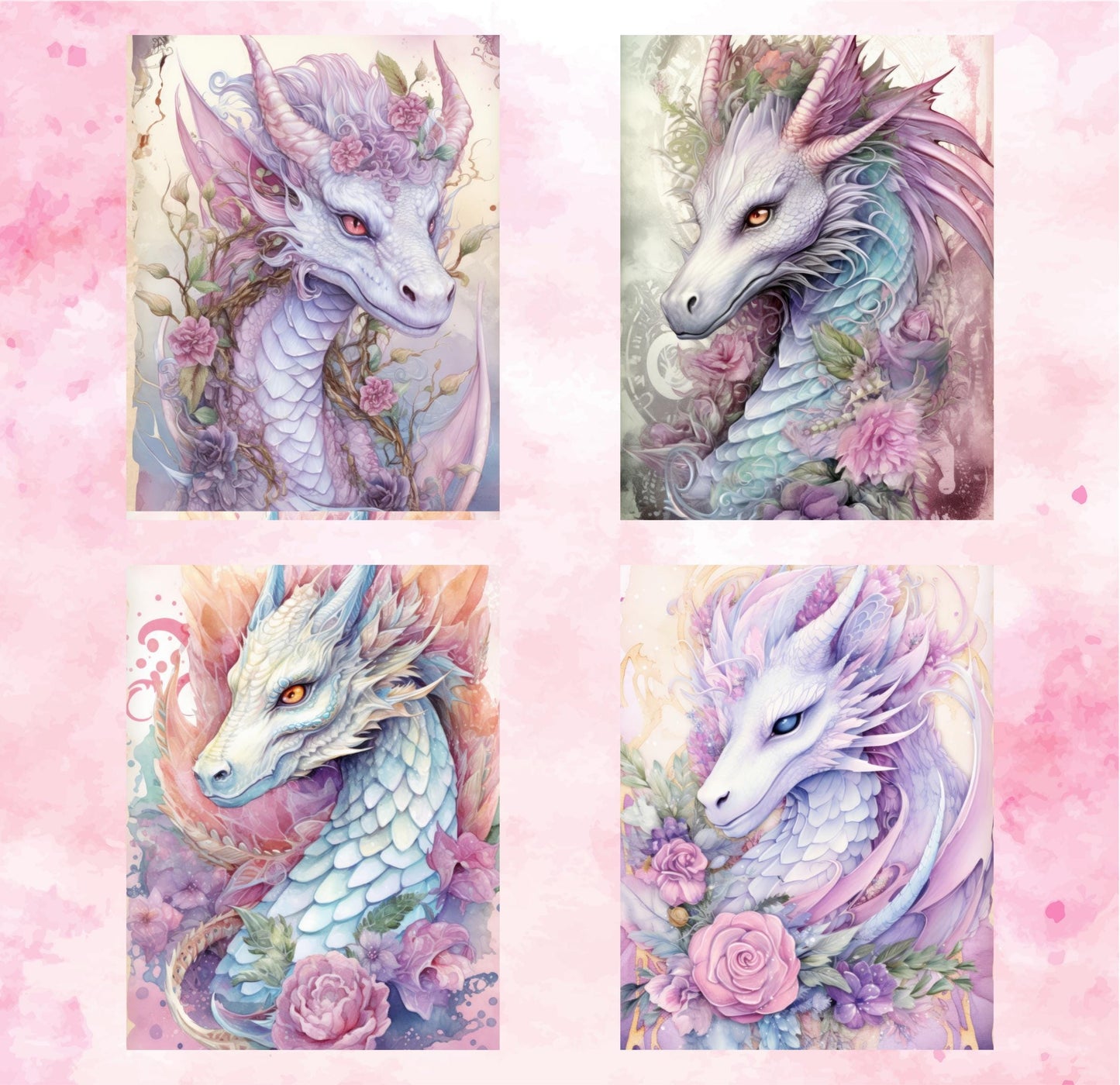 RELEASE PAPER | White Dragons - Theme Pack Reusable Diamond Painting Release Paper