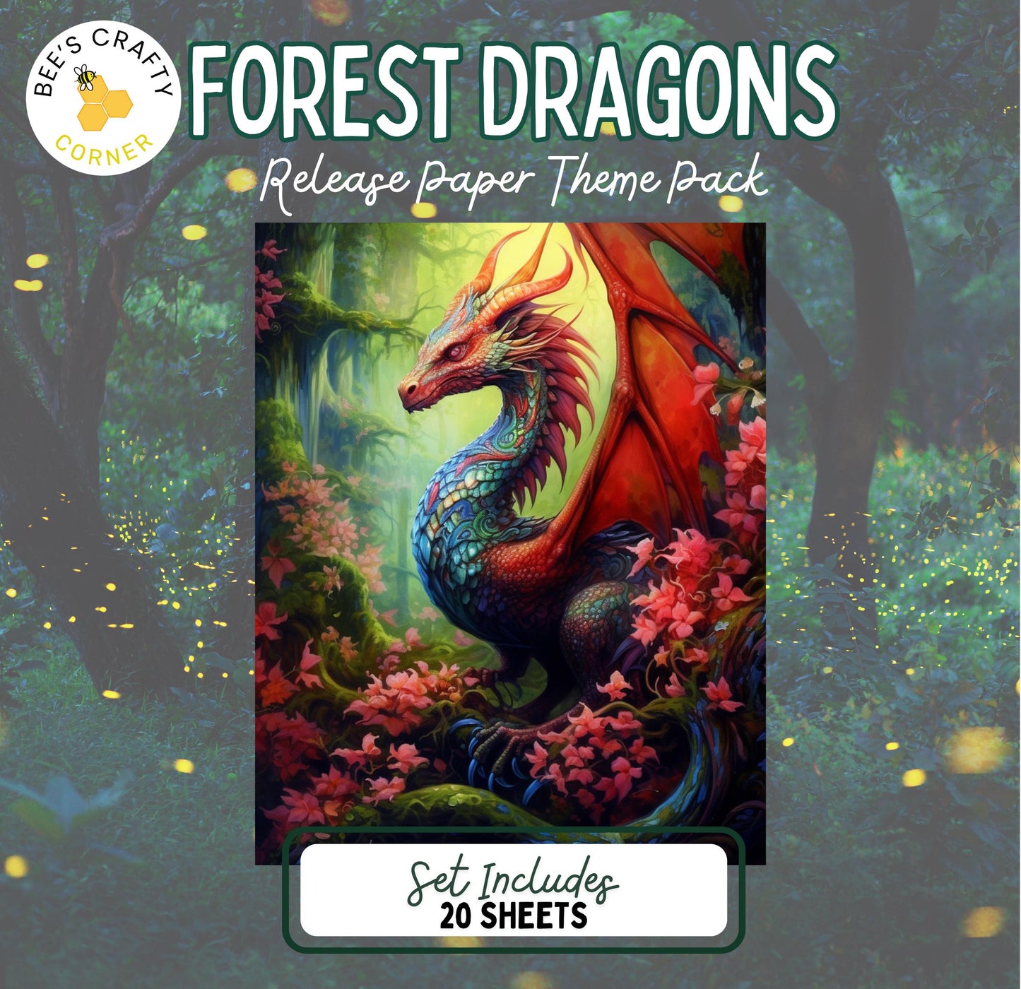 RELEASE PAPER | Forest Dragons - Theme Pack Reusable Diamond Painting Release Paper