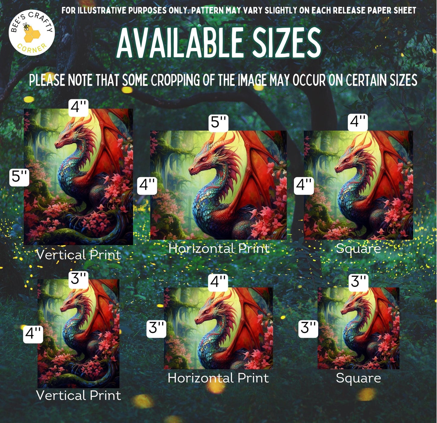 RELEASE PAPER | Forest Dragons - Theme Pack Reusable Diamond Painting Release Paper