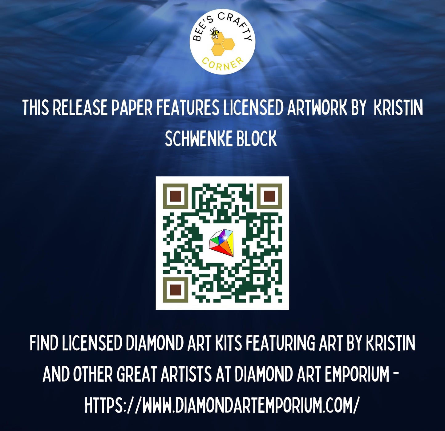 RELEASE PAPER | Mermaid Princess by Kristin Schwenke Block Licensed Release Papers - Reusable Patterned Diamond Painting Release Paper