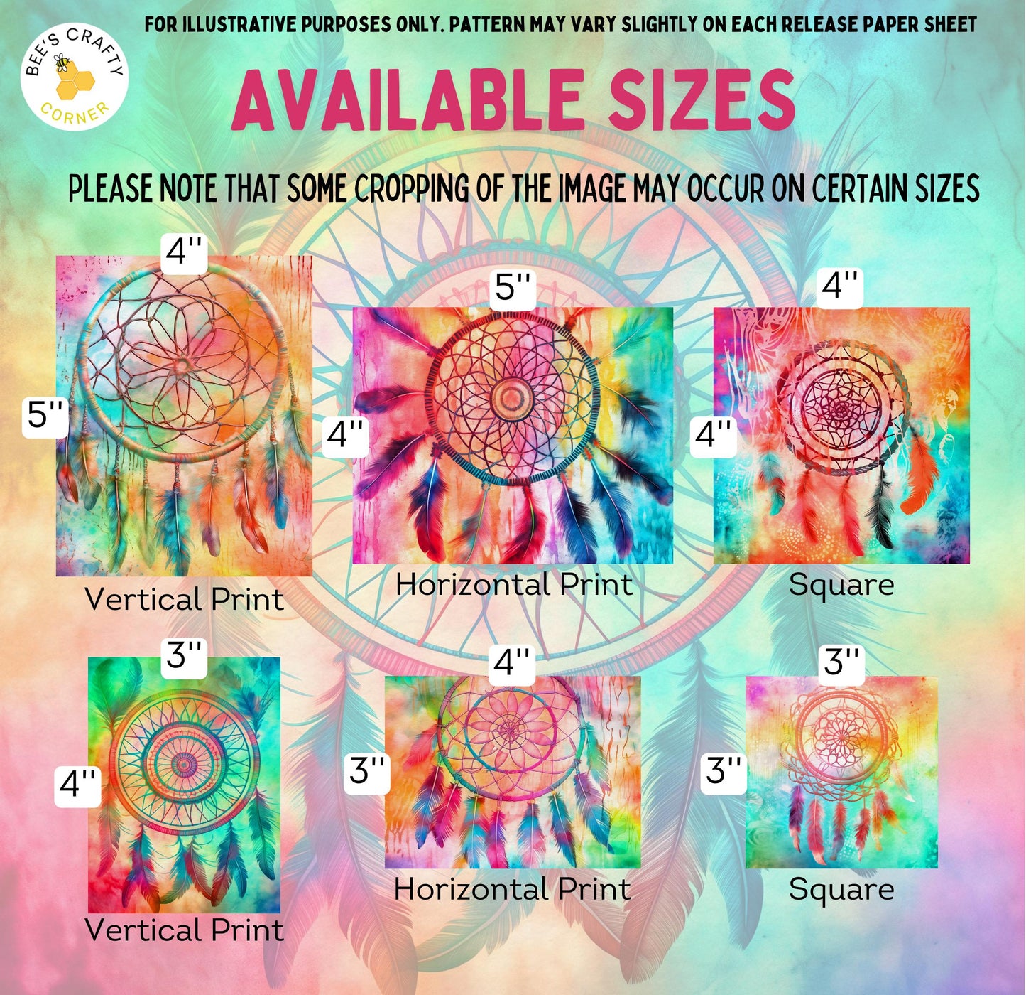 RELEASE PAPER | Rainbow Dream Catchers - Theme Pack Reusable Diamond Painting Release Paper