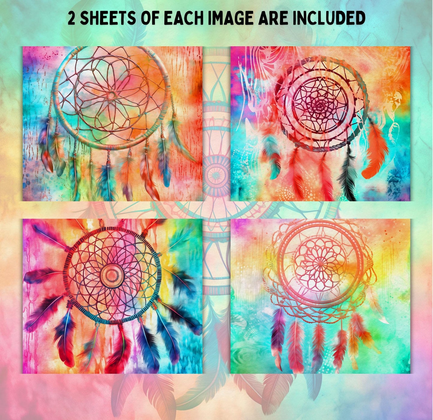 RELEASE PAPER | Rainbow Dream Catchers - Theme Pack Reusable Diamond Painting Release Paper