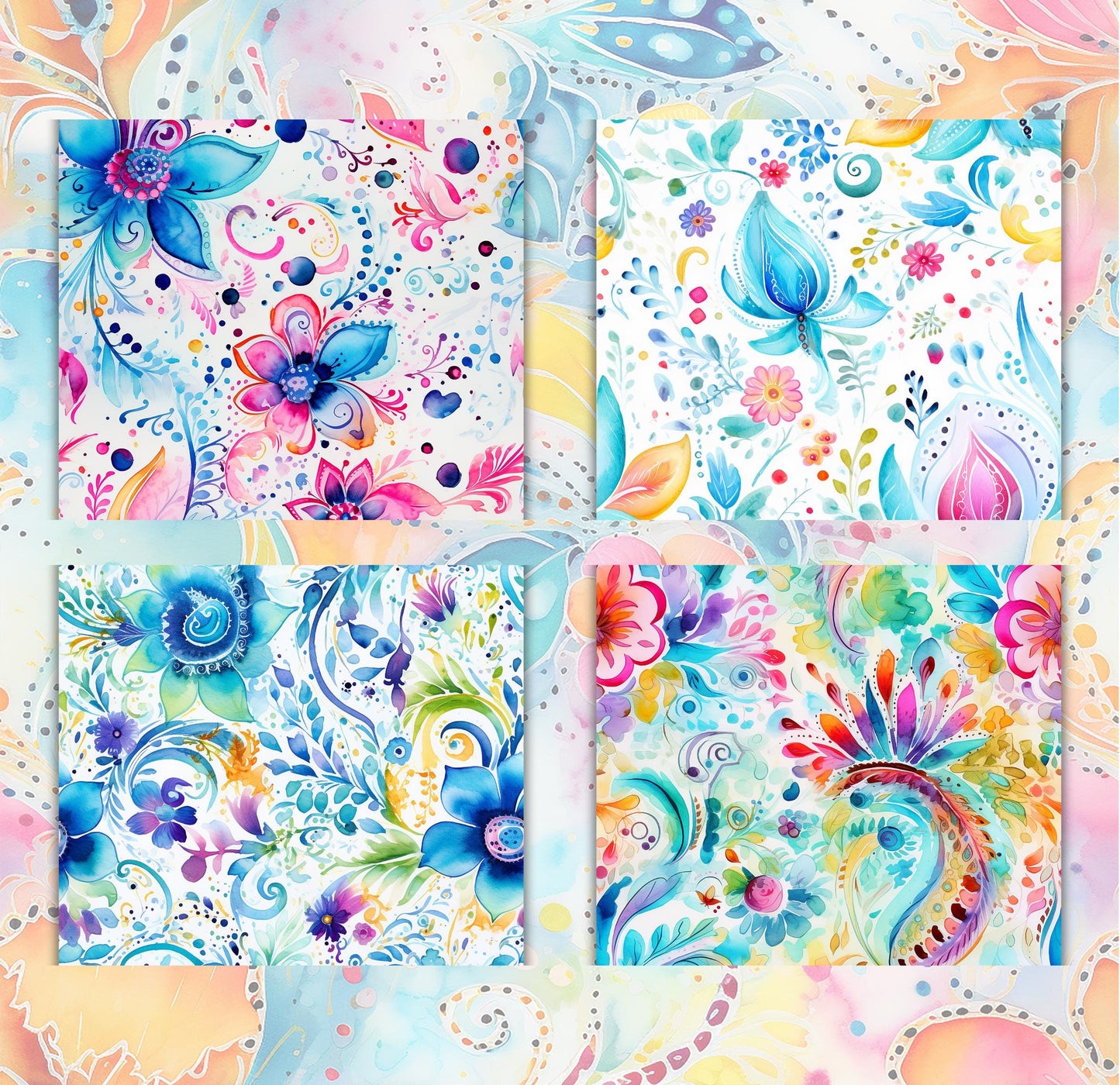 RELEASE PAPER | Rainbow Paisley - Theme Pack Reusable Diamond Painting Release Paper