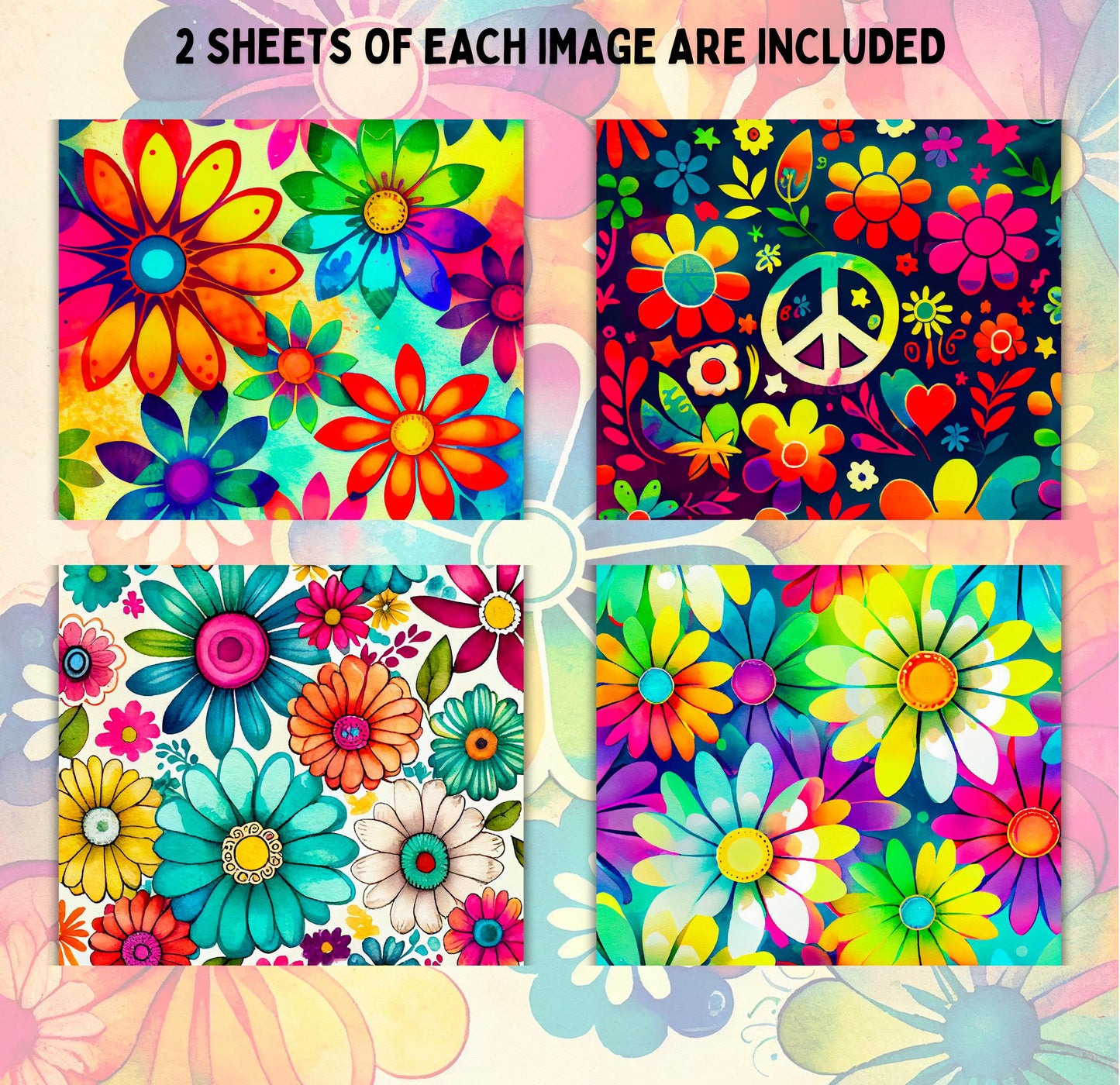 RELEASE PAPER | Rainbow Peace - Theme Pack Reusable Diamond Painting Release Paper