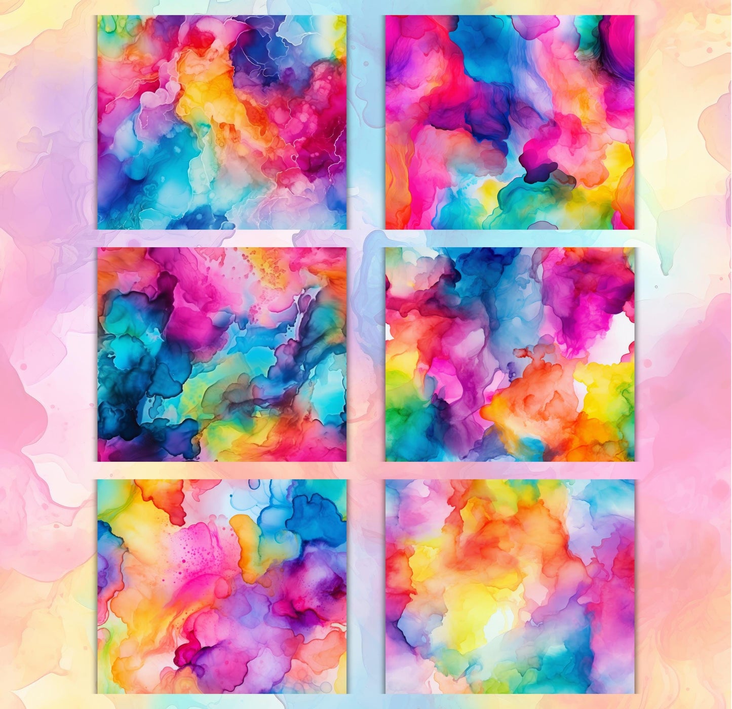 RELEASE PAPER | Rainbow Watercolour - Theme Pack Reusable Diamond Painting Release Paper