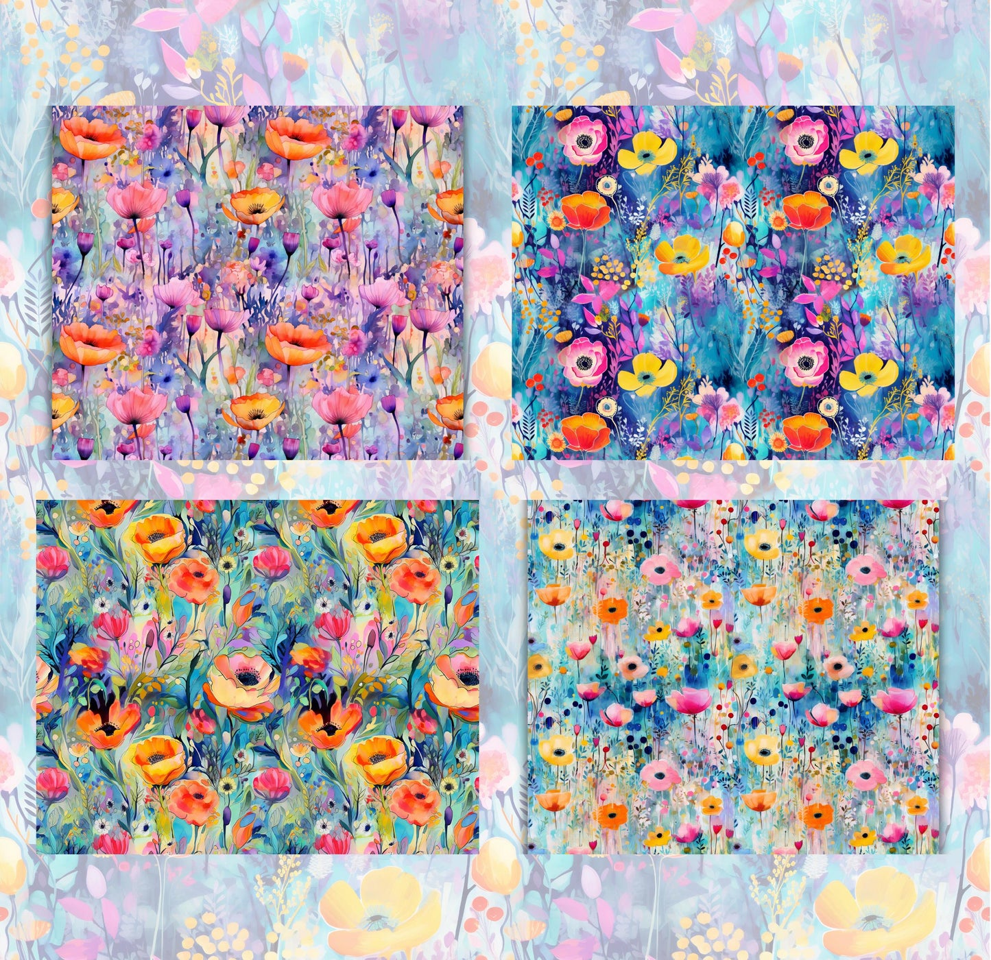 RELEASE PAPER | Rainbow Wildflowers - Theme Pack Reusable Diamond Painting Release Paper