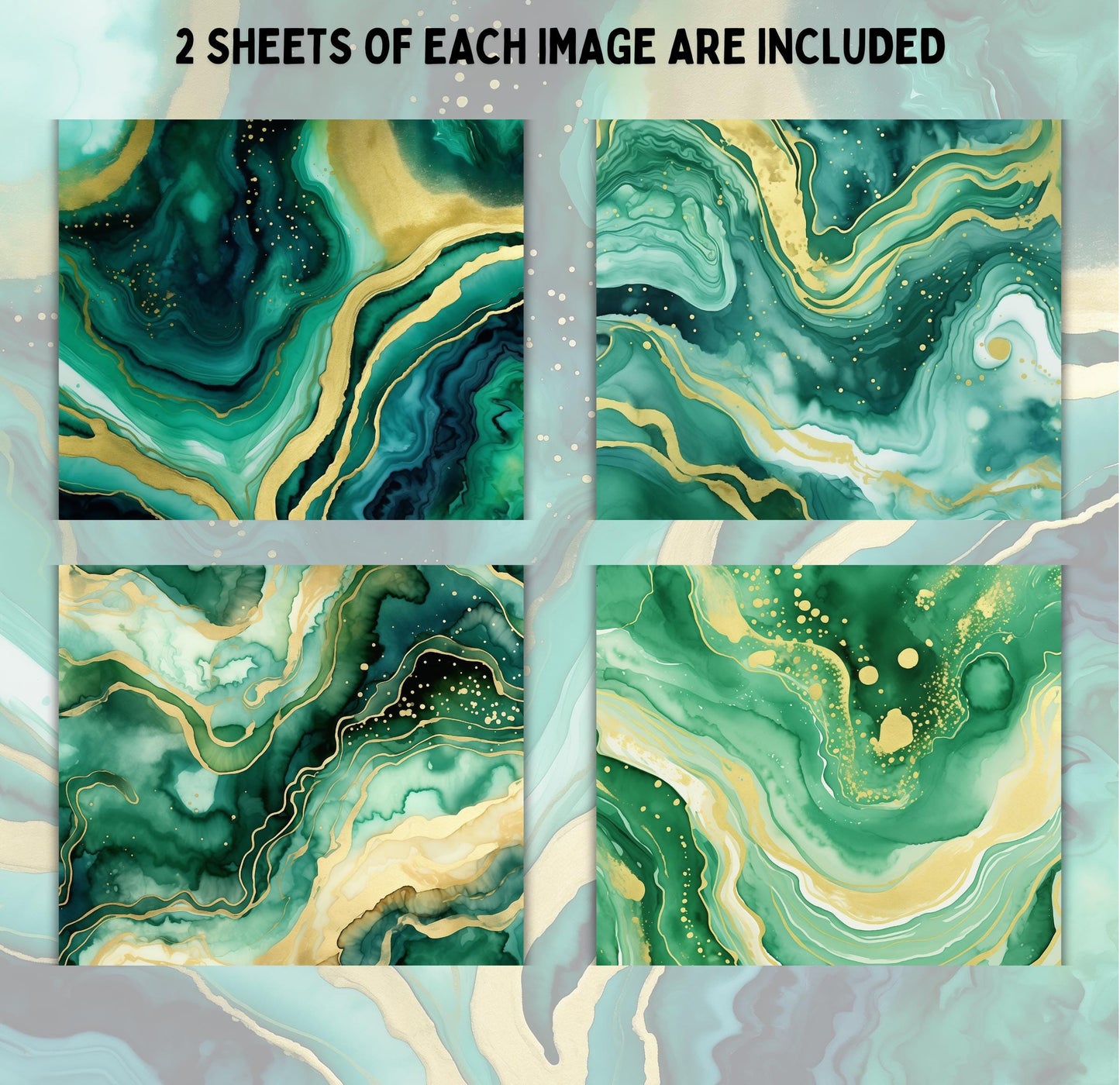 RELEASE PAPER | Emerald Marble - Theme Pack Reusable Diamond Painting Release Paper