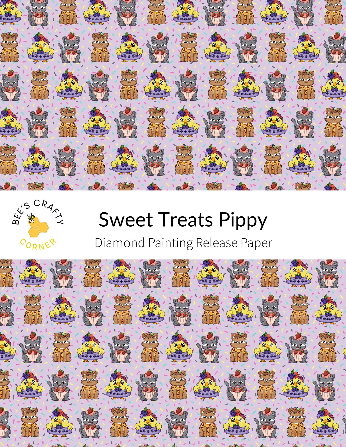 RELEASE PAPER | Sweet Treats Pippy - Reusable Patterned Diamond Painting Release Paper