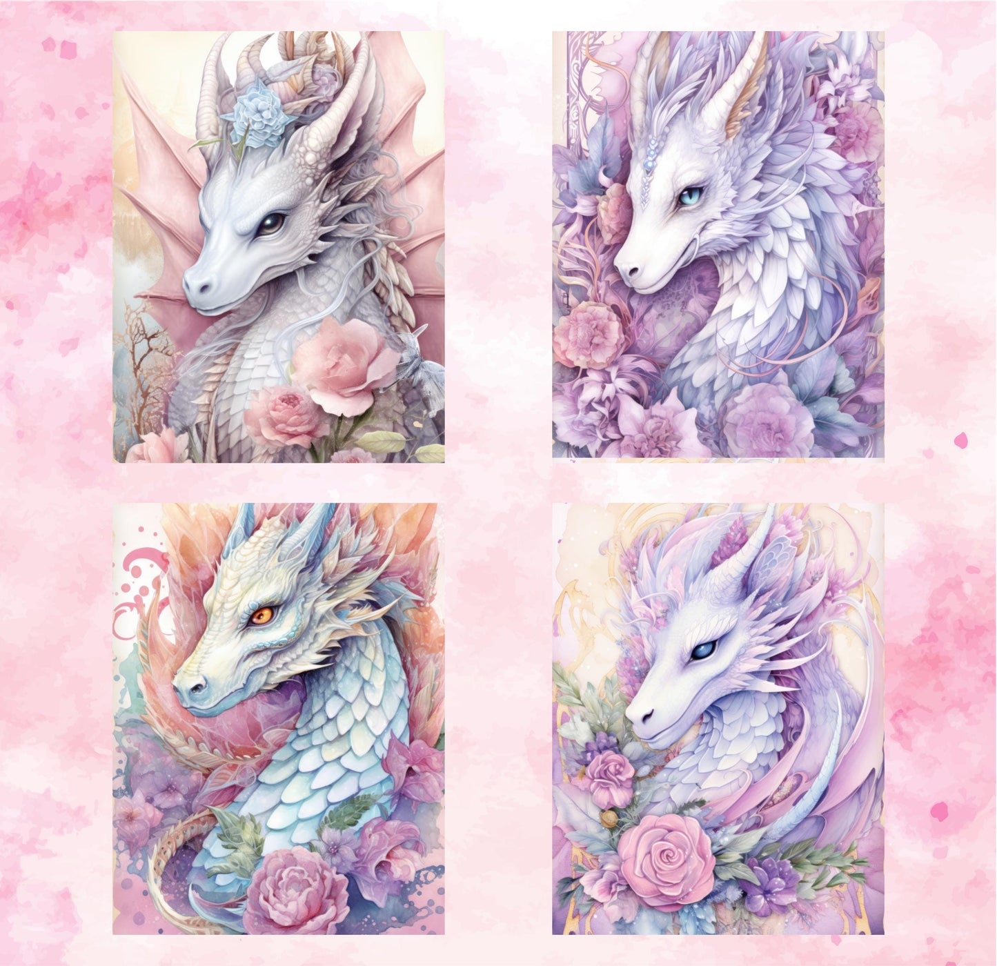 RELEASE PAPER | White Dragons - Theme Pack Reusable Diamond Painting Release Paper