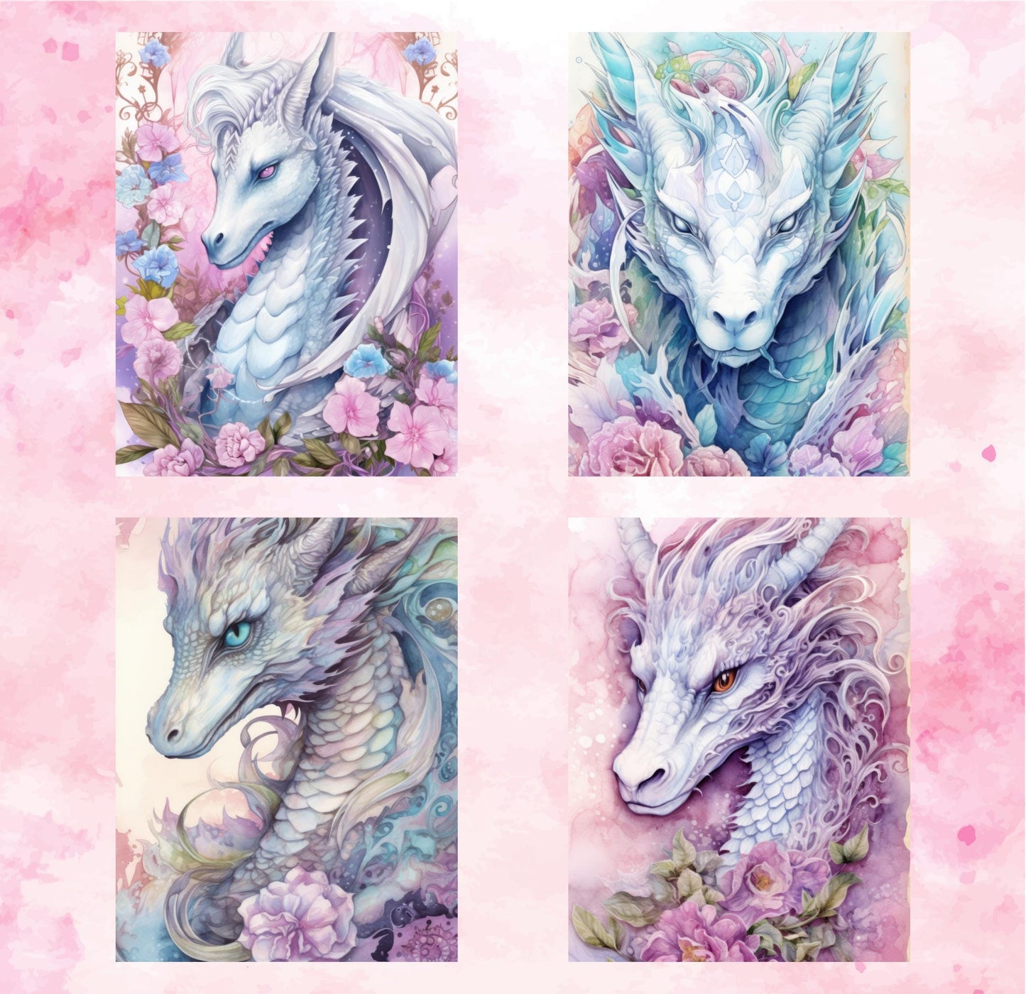 RELEASE PAPER | White Dragons - Theme Pack Reusable Diamond Painting Release Paper