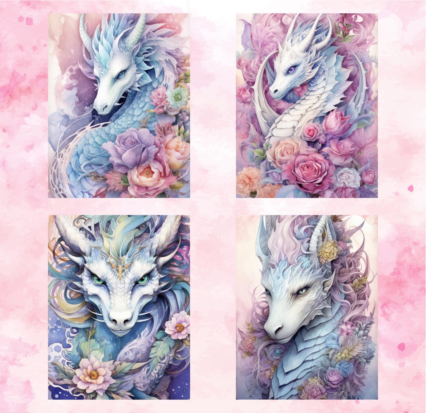 RELEASE PAPER | White Dragons - Theme Pack Reusable Diamond Painting Release Paper